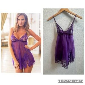 NWOT Frederick's of Hollywood Purple Lace Slip NEW
